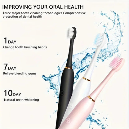 Automatic Electric Toothbrush - Smart Six-Speed Rechargeable Soft Bristle Toothbrush for Adults and Children All Ages