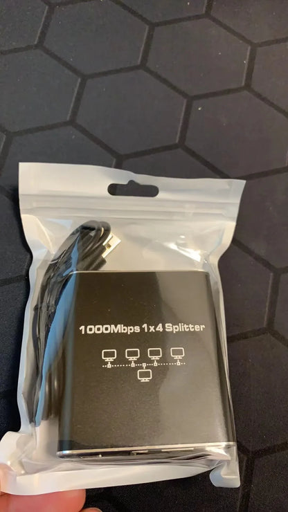 RJ45 Splitter 1-in-2/3/4 Out — 1000Mbps Gigabit Ethernet Network Adapter, Internet Extender & RJ45 8P8C Converter Plug