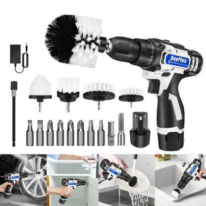 Cordless Drill Brush Kit - All-Purpose Electric Spin Scrubber & Cleaning Brush for Drilling and Cleaning Tasks