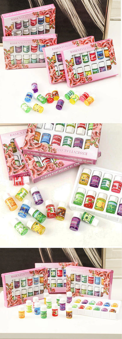 12PCS 3ML Natural Plant Air Fresheners – Aromatherapy Essential Oils for Diffusers, Air Conditioning, & Humidifiers