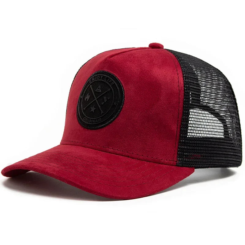 Summer Mesh Baseball Cap – Unisex Snapback Hat with Letter Icon, Breathable Casual Trucker Dad Hat for Men & Women