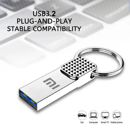 Xiaomi 2TB USB 3.2 Flash Drive — Metal Mini SSD U Drive, Type-C, High-Speed Transfer, Waterproof Pen Drive