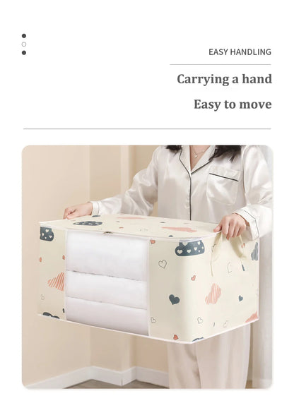 Big Capacity Storage Bag – 4/2/1PCS Moisture & Dust-Proof Organizer for Quilts, Clothes, Duvets, Blankets, and Luggage