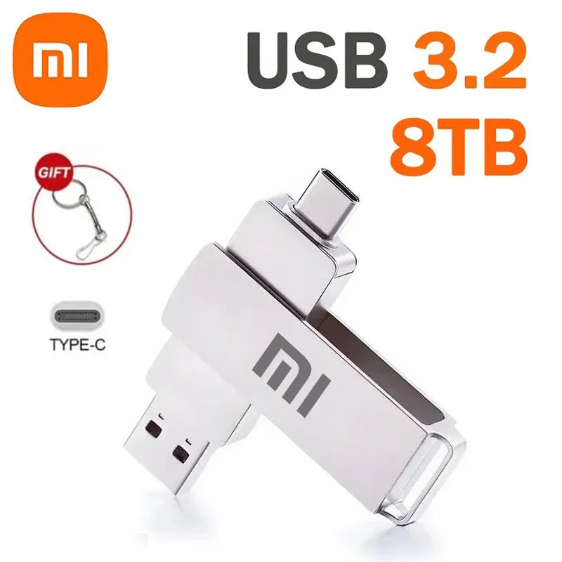 Xiaomi 16TB USB 3.2 Flash Drive — Super High-Speed Metal Mini U Disk, Type-C Pen Drive & Portable SSD Memory Disk