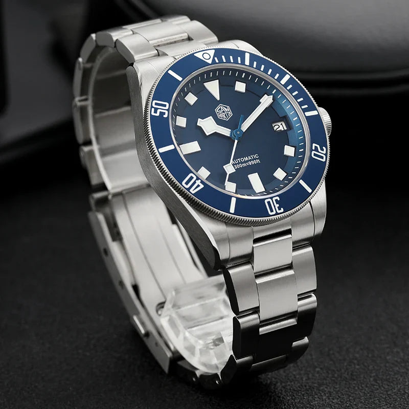 San Martin SN0121T Titanium Diving Watch – NH35 Automatic, Grade 2 Titanium, 120-Click Bezel, 300M Waterproof Wristwatch