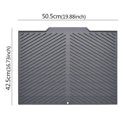 Silicone Draining Board Mat | Folding Drying Pad with Raised Edges for Kitchen Pots & Cups | S/M/L Sizes