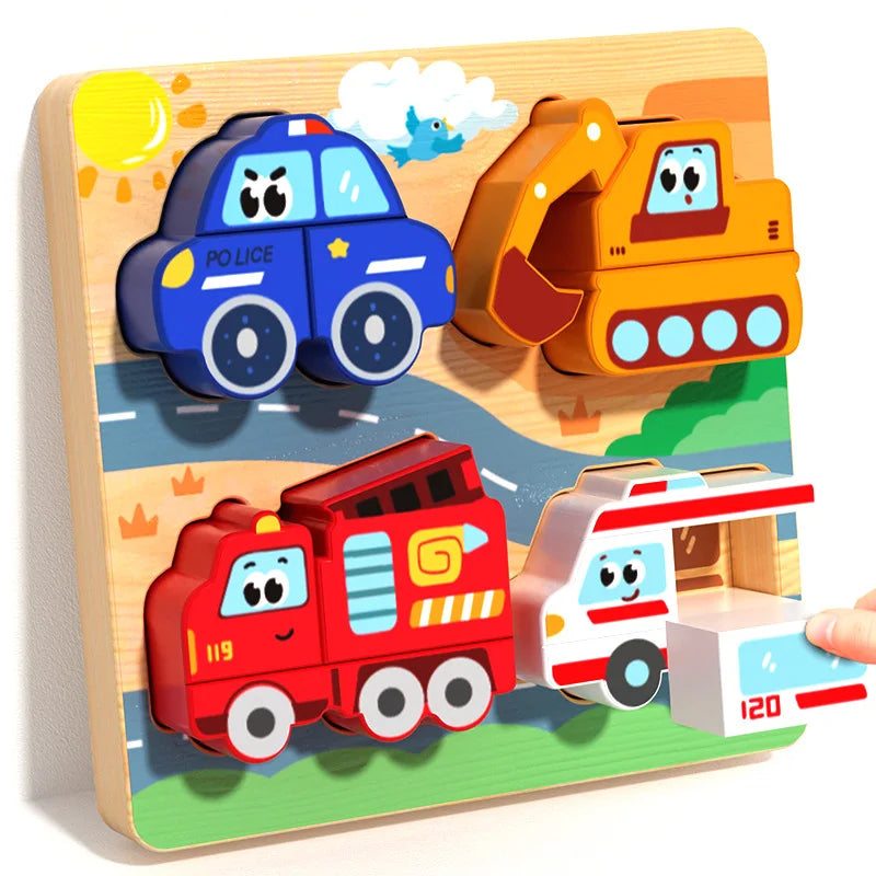 Montessori Wooden Building Blocks – Early Learning Educational Color & Shape Puzzle Toys for Kids