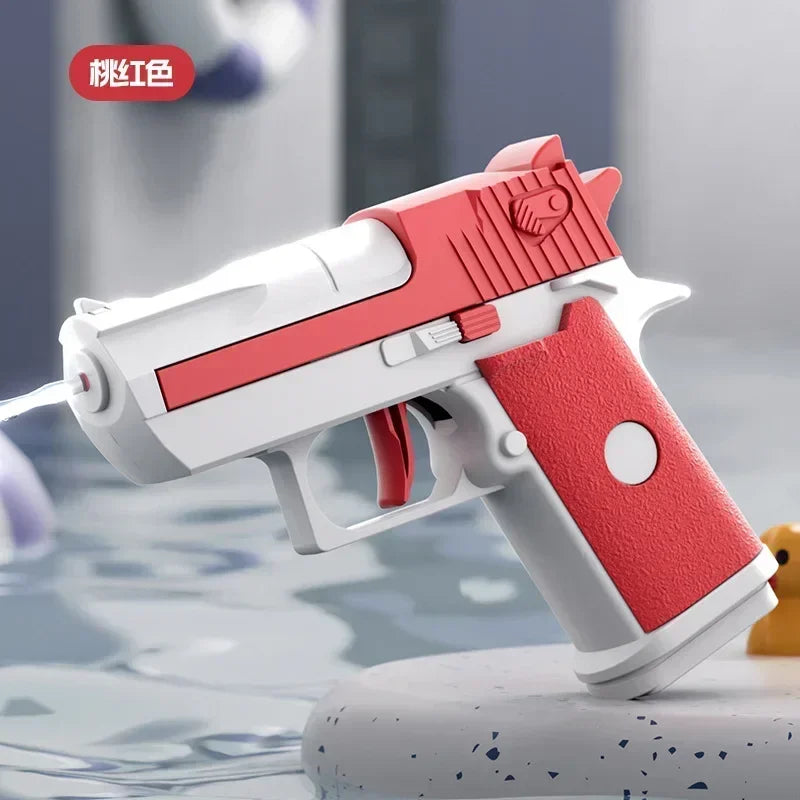 Mini Desert Eagle Water Gun – Mechanical Continuous Firing Small Pistol for Kids, Summer Beach & Pool Toy