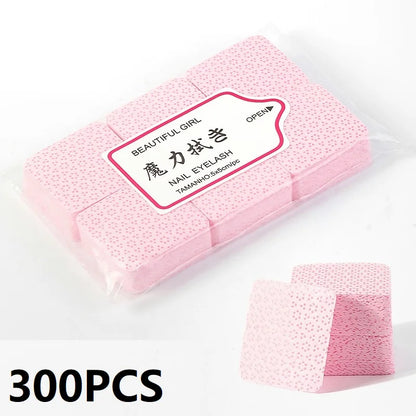 300PCS Lint-Free Nail Wipes – Cotton Pads for Manicure, Nail Cleaning & Salon Use