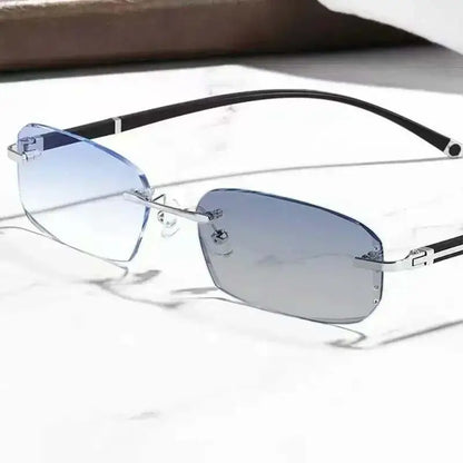 Luxury Diamond-Cut Photochromic Reading Glasses – Rimless Men’s & Women’s Color-Changing Presbyopia Eyewear