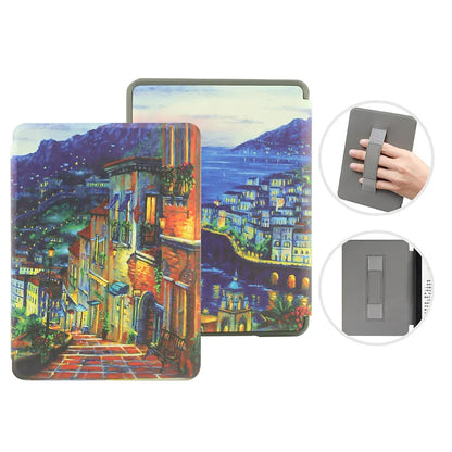 6" Kindle 11th Generation 2024 Case | PU Leather Ebook Cover with Hand Strap & Auto Wake Sleep