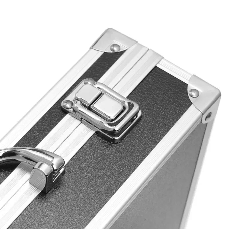 Aluminum Tool Box — Portable Storage Case with Sponge Lining, Handheld Impact-Resistant Toolbox 30x17x8cm
