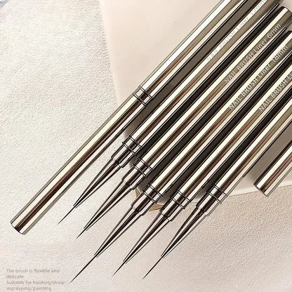 Nail Art Liner Brushes for Striping & Drawing – 6 to 25mm Design Pens, Professional Manicure Tools