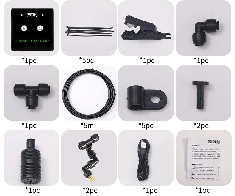 WiFi Rainforest Sprayer — Automatic Timed Mist System Kit for Reptiles & Irrigation