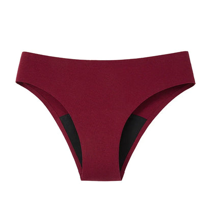 Seamless Cotton Menstrual Panties – 4-Layer Leakproof Fast-Absorption Period Underwear for Teens, Mid-Rise Incontinence Macaron Undies