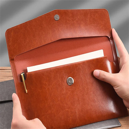 Leather Document Organizer – File Folder, Passport & Card Holder, School & Contract File Bag