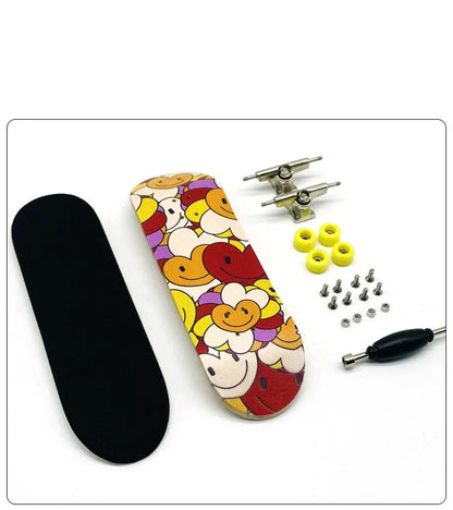 Creative Mini Finger Skateboard – Colorful Maple Fingerboard with Double Rocker, Sport Bearings & Palm Slide Board