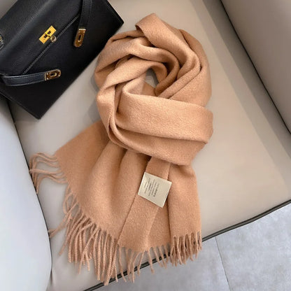 Winter Narrow Wool Scarf – 28 Colors, 100% Wool Solid Color Unisex Scarf for Men & Women, Warm and Cold-Proof