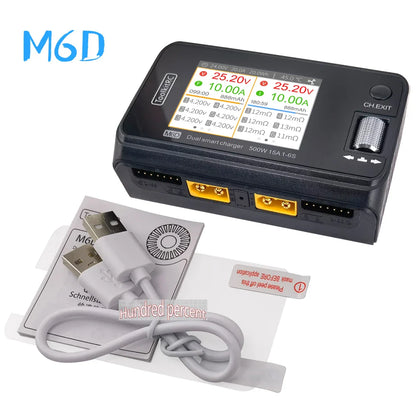 ToolkitRC M6D V3 500W 15A Dual Channel Smart Charger Discharger for 1-6S LiPo FPV Batteries