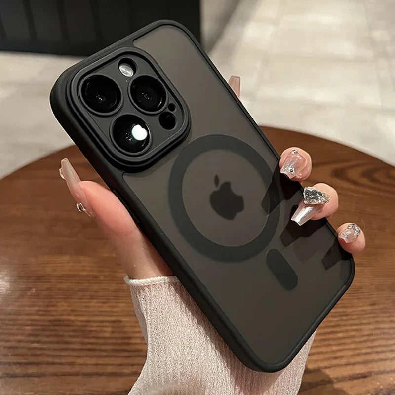 2024 Magnetic Luxury Matte Armor Case for iPhone 15 Pro Max, 14, 13, 12, 11 Pro Max | Shockproof & MagSafe Wireless Charging Compatible
