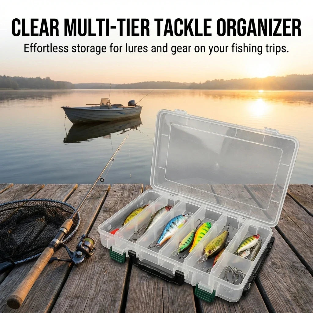 Double-Layer Fishing Tackle Box - Portable Bait & Lure Storage Organizer with Handle