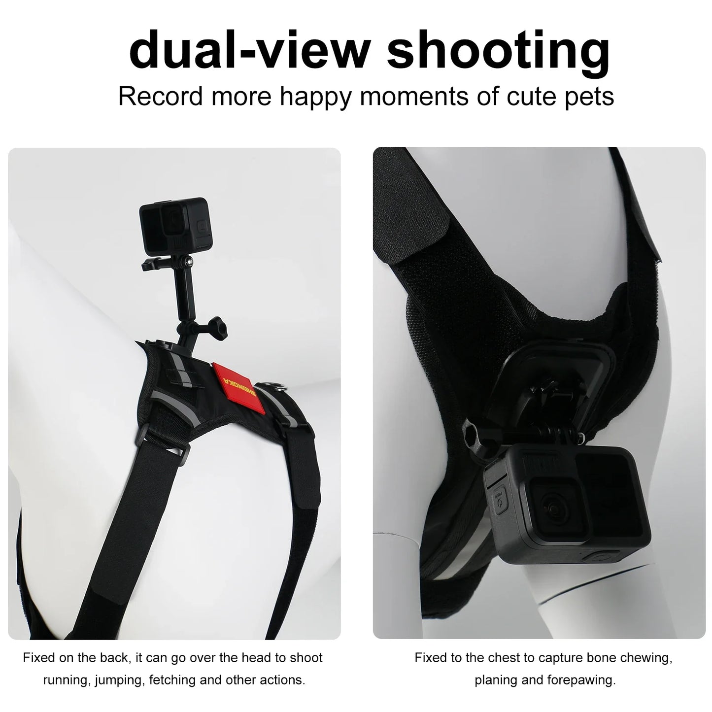 Sheingka Adjustable Sports Camera Chest Strap – Dog Harness Holder for GoPro Hero 4–12