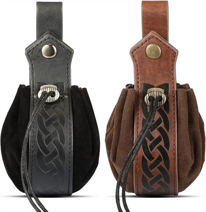 Medieval Elf Leaf Leather Belt Set – Glass Magic Bottle Case, Embossed Retro Leather Accessories for Halloween & Cosplay