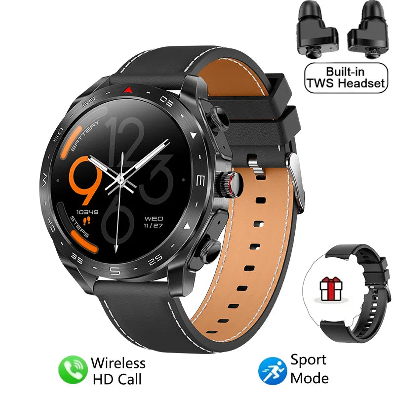 2024 Smart Watch with TWS 2-in-1 Bluetooth Earphones — HIFI 9D Sound & Bluetooth Call for Men & Women Sports Fitness