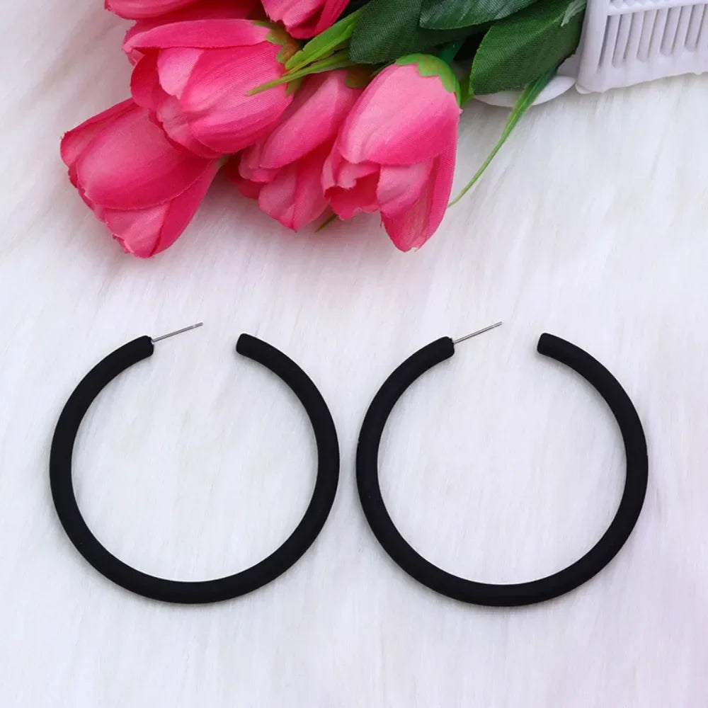 Women’s Funny Acrylic Circular Earrings – Round Ear Jewelry, Popular Fashion Accessory Gift