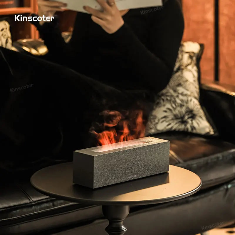 Elevate Your Atmosphere: KINSCOTER Flame Aroma Diffuser - Ultrasonic Cool Mist Maker with LED Flame Lamp - Essential Oil Difusor for Relaxation