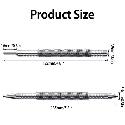 Hammerless Nail Set Spring Tool | Center Pin Punch | Spring Loaded Marking Carpenter Woodworking Drill Bit | Door Pin Removal Tool