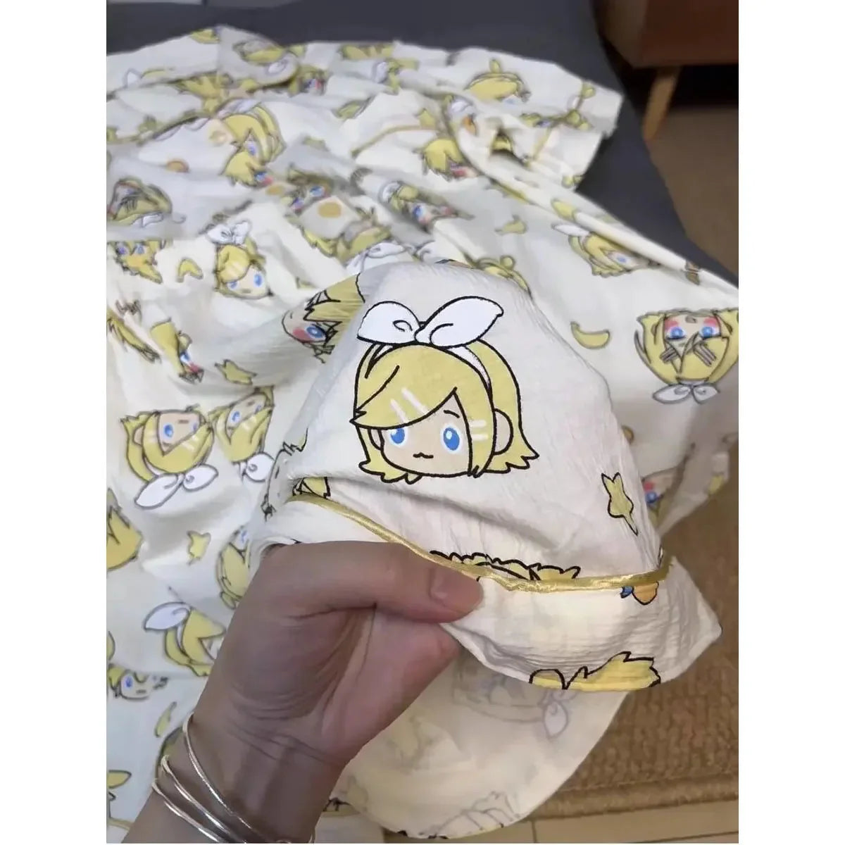 Kagamine Rin & Len Anime Pajamas — Long Sleeve Costume for Girls, 35-65Kg, Cosplay Sleepwear