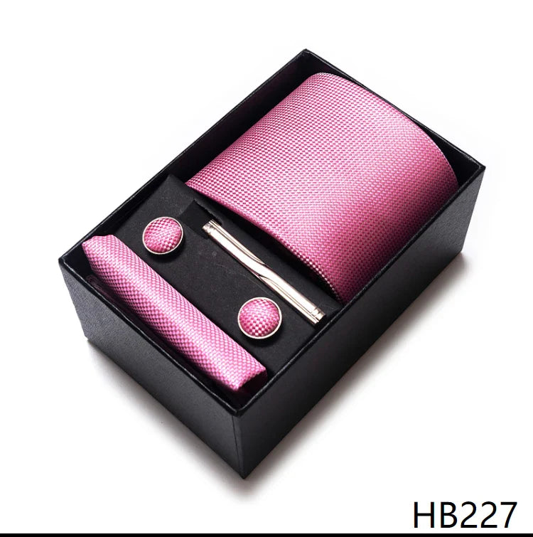 Men’s Tie and Pocket Square Gift Set – 2023 Mixed Colors Paisley Necktie in Box, Wedding Suit Accessory