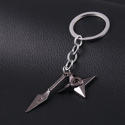 Anime Ninja Kunai & Shuriken Keychain – Metal Cosplay Prop Pendant for Men & Women, Anime Fan Jewelry Bag Charm Gift