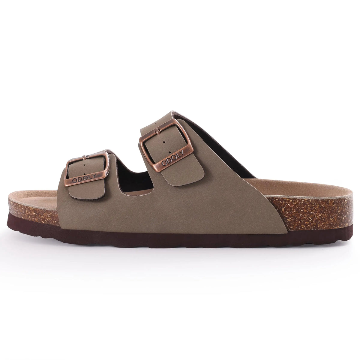 Comwarm Men's Cork Footbed Slide Sandals - Arch Support, Adjustable Buckle & Leather Summer Casual Slides