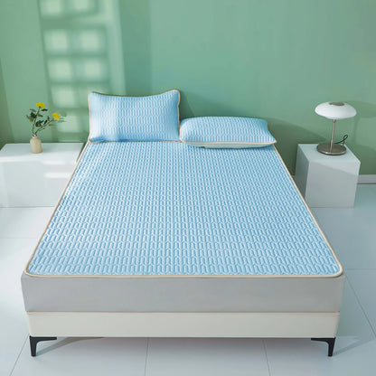 Cool Ice Fabric Mattress Cover - Washable Summer Bedspread with Elastic Four-Corner Fit