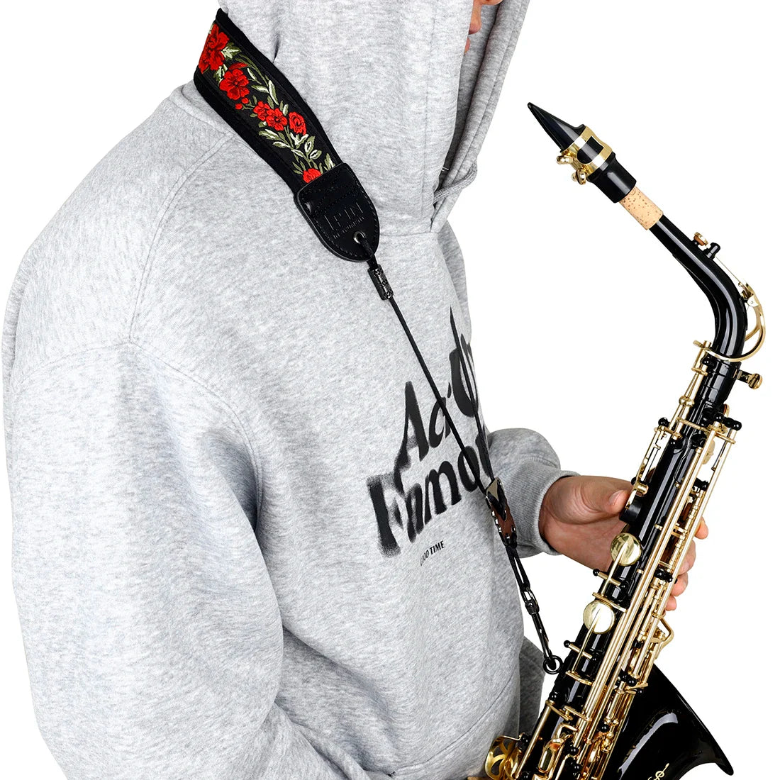 Saxophone Neck Strap - Adjustable Leather Universal Fit for Soprano, Alto, Tenor Sax with Secure Closed Hooks