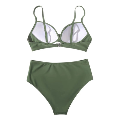 Vintage High Waist Bikini Set 2025 – Women’s Push-Up Printed Swimwear Summer Beach Bathing Suit