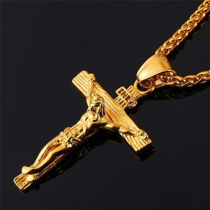 Wu's 2022 Easter Cross Necklace - Retro Hip Hop Clavicle Chain for Men, Popular Fashion Jewelry