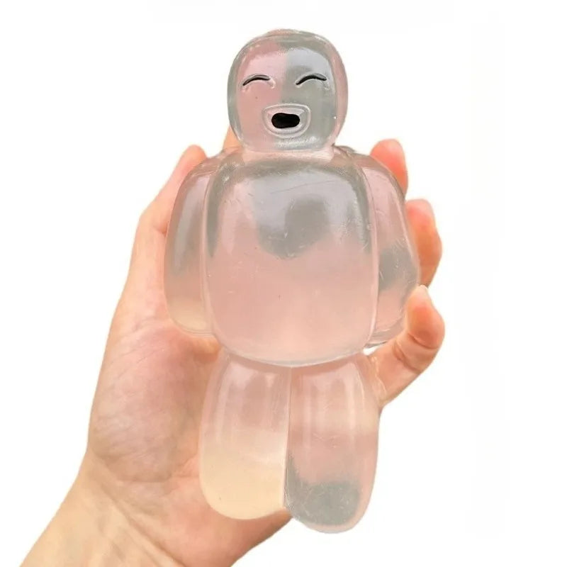 Squishy Transparent Jelly Robot Toy – Super Soft Slow Rebound Kawaii Squeeze Toy for Stress Relief and Fun