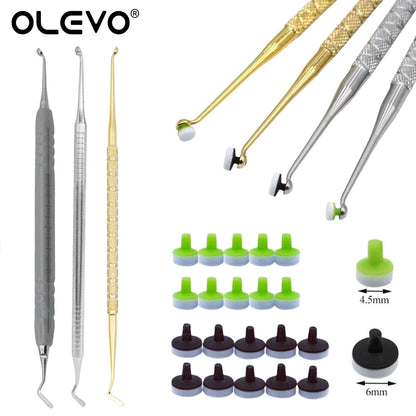Dental Resin Filling Kit – Composite Light Cure Spatula & Molding Tools Set with Foam Pad Holder for Dentistry Use