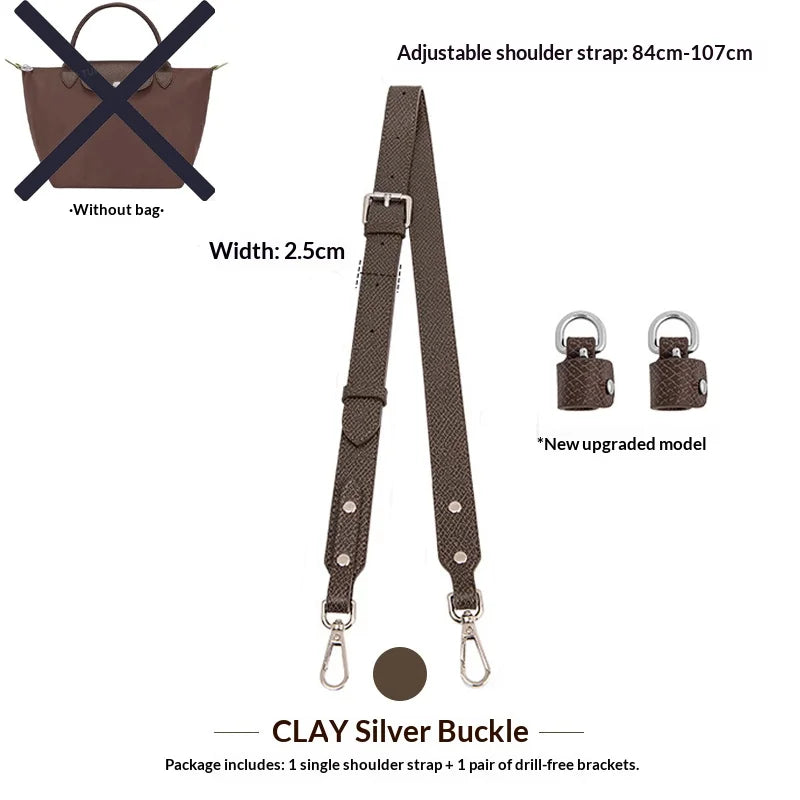 Leather Shoulder Strap for Longchamp Terra Bag - No-Punch Replacement Handle Strap Accessory