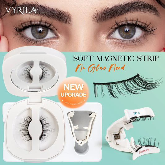 VYRILA Soft Magnetic Eyelashes Reusable No Glue 3D Natural Look Magnetic Lashes Kit Easy Apply Eye Makeup