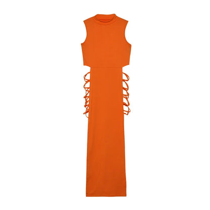 Women’s Criss Cross Cut Out Bodycon Dress – Sexy Sleeveless Mock Neck Slim Fit Party & Club Mini Dress