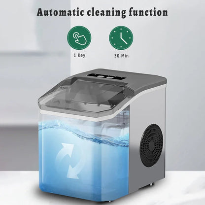 Automatic Mini Electric Ice Cube Maker – Portable Ice Machine for Bar, Home, Kitchen & Office, 9 Cubes in 6 Minutes
