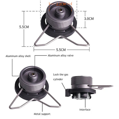 Gas Cartridge Adapter with Bracket: Butane Conversion Nozzle for Lindal Valve Output - 2024 Bottle Input Screw Type