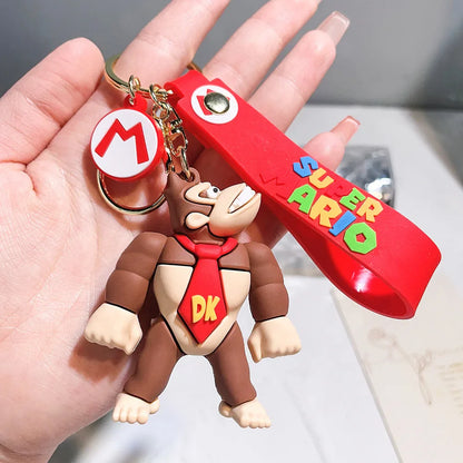 Super Mario Bros Keychain – 27 Cute Cartoon Character Action Figure Toy Doll Gift for Kids