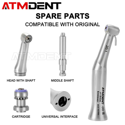 Dental 20:1 Implant Contra Angle Handpiece – Slow Speed for E-Type Micromotor, Compatible with Dental Implants