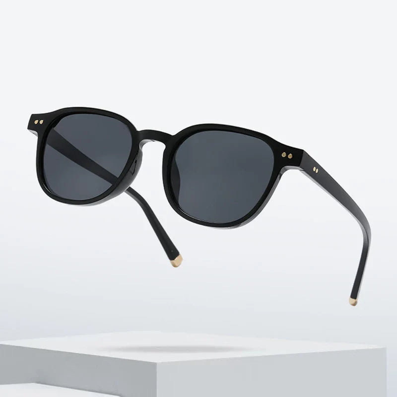 SHAUNA Retro Square Polarized Sunglasses — Fashion Rivet-Decorated Shades for Women & Men, UV400 Driving Sun Glasses