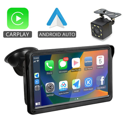 7-Inch Portable CarPlay & Android Auto Multimedia Player — Touch Screen Car Radio with Bluetooth 5.0, AUX & USB